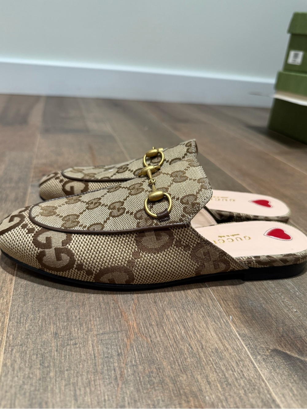 Gucci Brown & Beige GG Canvas Horsebit Loafers - Women's